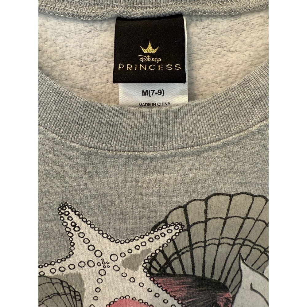 Disney Princess Ariel Sweatshirt Grey Size Medium (7 - 9) Anime Drawing - Picture 3 of 6